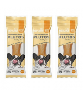 Plutos Chews de Snack Queso y Mantequilla de Cacahuete para Perros – Pack de 3 unidades